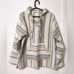 Molina Striped Hooded Baja Sweater - Made in Mexico-New never worn